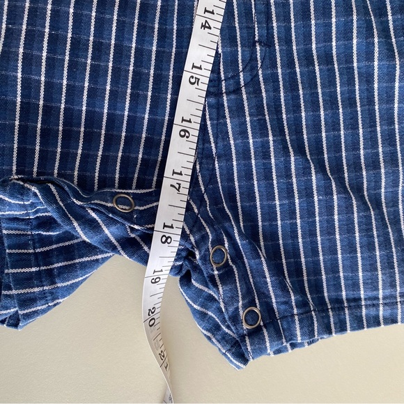 Vintage Y2K Arizona Dark Blue Plaid Print 100% Cotton Shortalls 24M - Picture 11 of 11